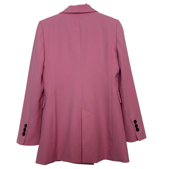Zara Women Blazer Pink Double Breasted Shawl Collar Blogger Fave Size S Feminine - Picture 7 of 11